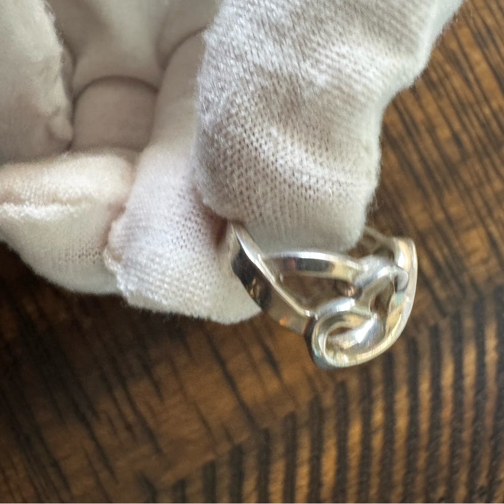Paloma Picasso by Tiffany & Co Sterling Silver Double Heart Ring sz5 - Picture 6 of 14